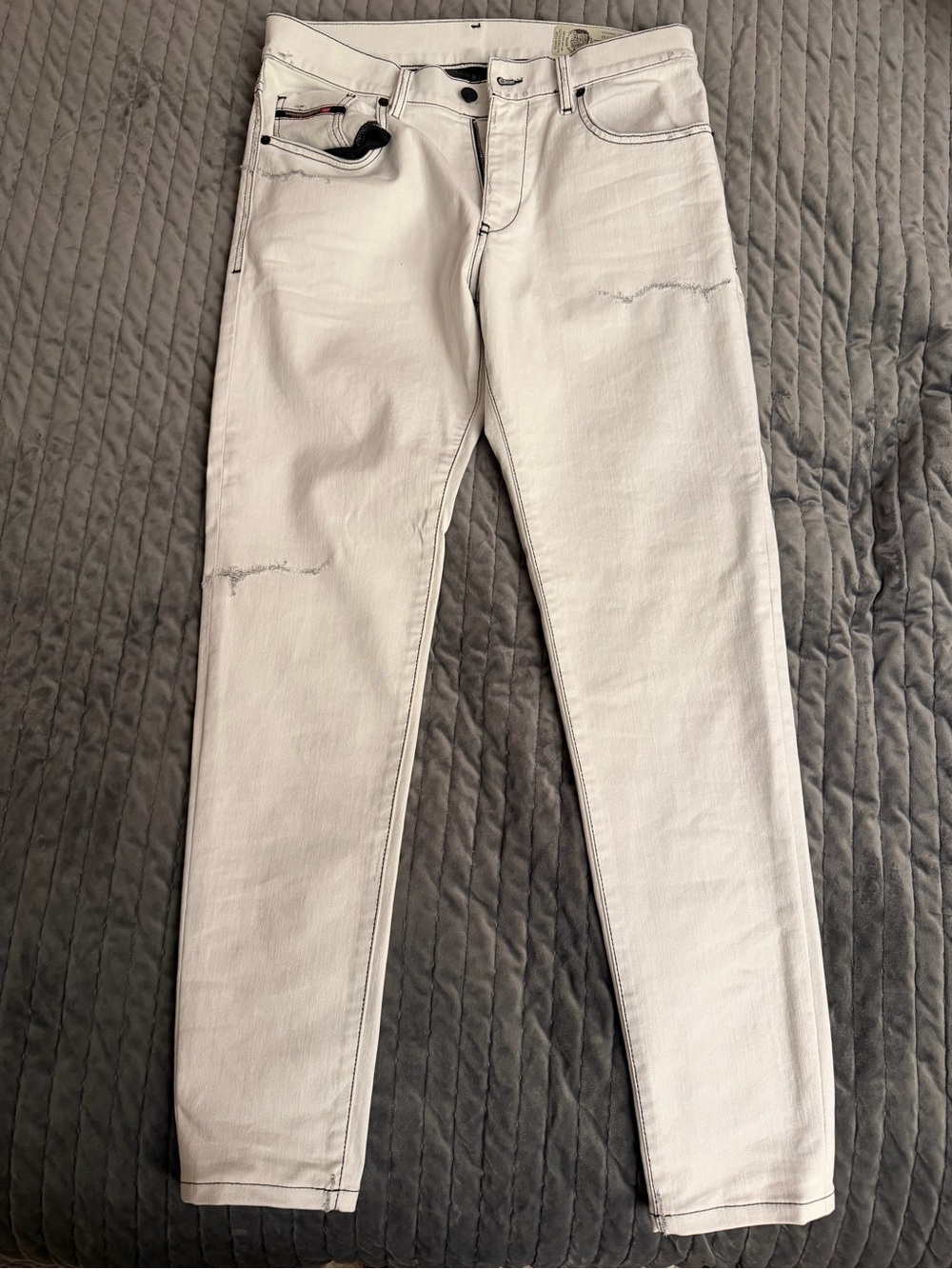 Diesel D-Strukt Tapered Jeans in Black and White